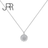 925 Silver Sunflower Rotating Pendant Necklace Birthday Jewelry