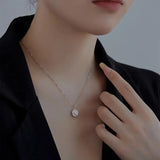 925 Silver Sunflower Rotating Pendant Necklace Birthday Jewelry