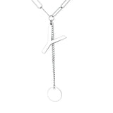925 Silver Letter Tassel Chain Necklace for Women Punk Style