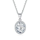 Sterling Silver Oval Birthstone Necklace for Women