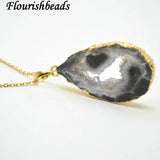 Natural Geode Drusy Agate Stone Pendant Jewelry Supplies