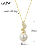 LAYA Pendant Necklace Shell Pearl 925 Sterling Silver Jewelry