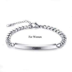 Personalized Name Bracelet Charms Engraved Gift Love Bangle Jewelry