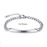Personalized Name Bracelet Charms Engraved Gift Love Bangle Jewelry