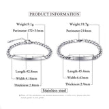Personalized Name Bracelet Charms Engraved Gift Love Bangle Jewelry