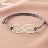 Custom Stainless Steel Name Bracelet Rope Bracelet Women Nameplate Jewelry