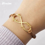 Custom Stainless Steel Name Bracelet Rope Bracelet Women Nameplate Jewelry
