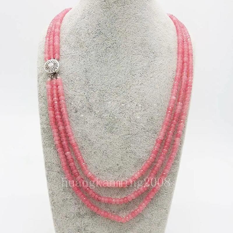 8mm Pink Jade Beads Necklace for Women