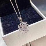 Hollow Rose Necklace Zircon Girl Gift Party
