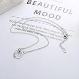 ZFSILVER S925 Sterling Silver Diamond-set Circle Letter Necklace