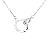 ZFSILVER S925 Sterling Silver Diamond-set Circle Letter Necklace