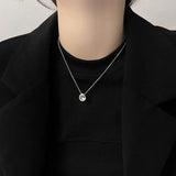 925 Sterling Silver Irregular Corrugation Necklace for Women