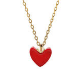 925 Sterling Silver Red Heart Choker Necklace for Women