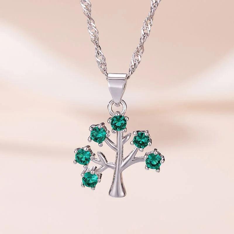 Arrival Christmas Tree Pendant Necklace 925 Sterling Silver Lady Anniversary Acc