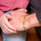 Engraved Name Bracelets Thick Cuban Chain Couple Bracelet