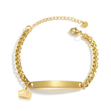 Personalized Steel Bracelet with Date Symbol & Crown Design