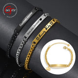 Personalized Steel Bracelet with Date Symbol & Crown Design