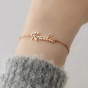 Cursive Name Stainless Steel Bracelet High Real Plating