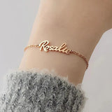 Cursive Name Stainless Steel Bracelet High Real Plating