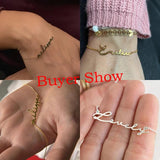 Cursive Name Stainless Steel Bracelet High Real Plating