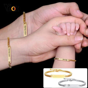 Family Names Bracelets Stainless Steel Personalized Gift
