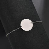 Personalised Engraved Name Date Photo Bracelet Round Stainless Steel