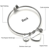 Heart Infinite Map Feather Bangles Women Personalized Bracelets