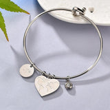 Heart Infinite Map Feather Bangles Women Personalized Bracelets