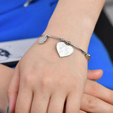 Heart Infinite Map Feather Bangles Women Personalized Bracelets