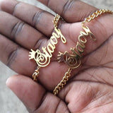 Personalized Stainless Steel Cuban Chain Name Bracelet Gift