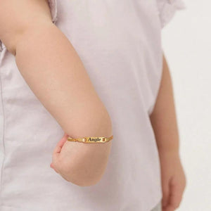 Child Baby Bracelet, Engrave Name Date Stainless Steel Personalized Gift