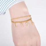 Zircon Alphabet Pendant Bracelet Women Summer Beach Jewelry