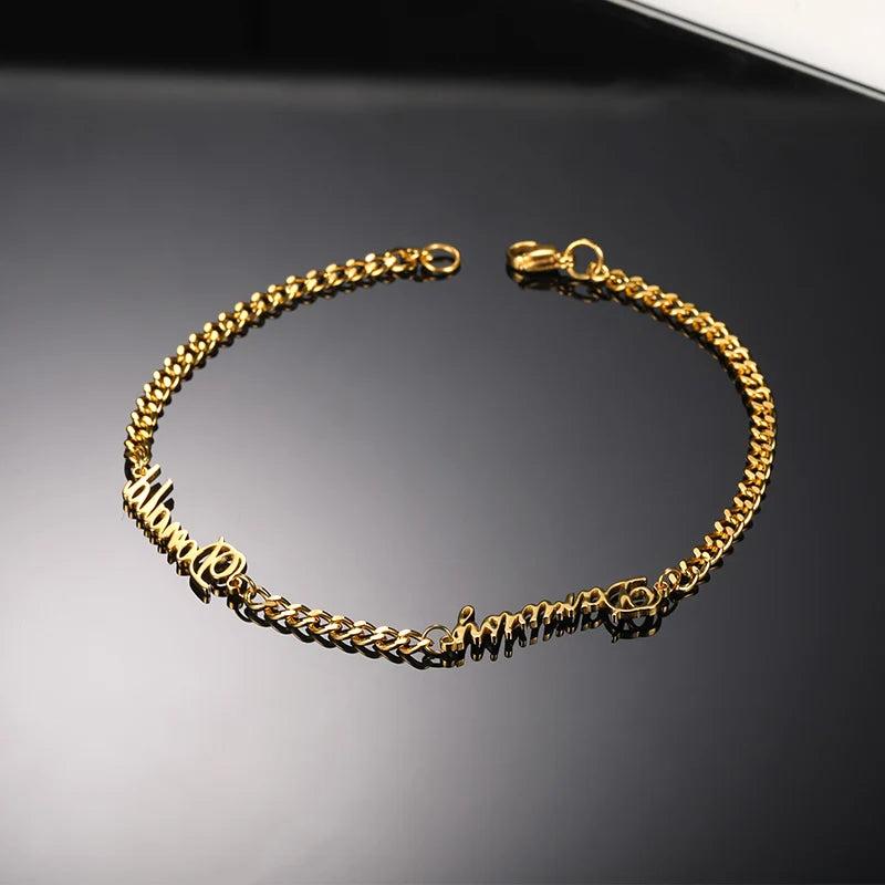 Personalized Name Bracelet Cuban Chain for Women