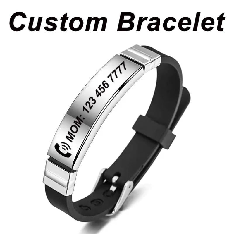 Engraved Silicone Medical Alert Band ID Bracelet