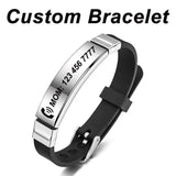 Engraved Silicone Medical Alert Band ID Bracelet
