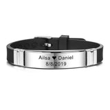 Engraved Silicone Medical Alert Band ID Bracelet