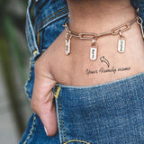 Stainless Steel Rory Chain Link Bracelets with Charms Personalized Name Bangles