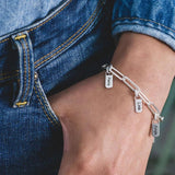 Stainless Steel Rory Chain Link Bracelets with Charms Personalized Name Bangles