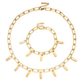 Stainless Steel Rory Chain Link Bracelets with Charms Personalized Name Bangles