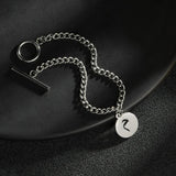 Personalized Name Beads Bracelet - Stainless Steel Bangle
