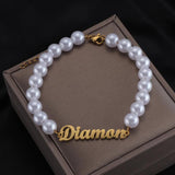 Personalized Name Beads Bracelet - Stainless Steel Bangle