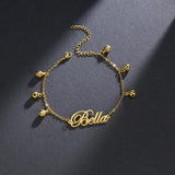 Personalized Name Beads Bracelet - Stainless Steel Bangle