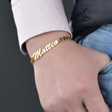 Personalized Name Beads Bracelet - Stainless Steel Bangle