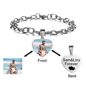 Personalized Name Bracelet with Heart Charm - Friendship Gift