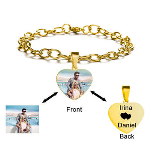 Personalized Name Bracelet with Heart Charm - Friendship Gift
