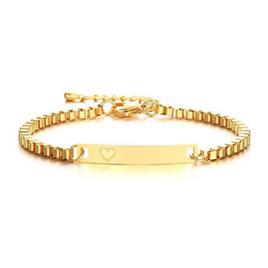 Personalized Engraved Baby Name Bracelet Stainless Steel