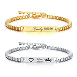 Personalized Engraved Baby Name Bracelet Stainless Steel