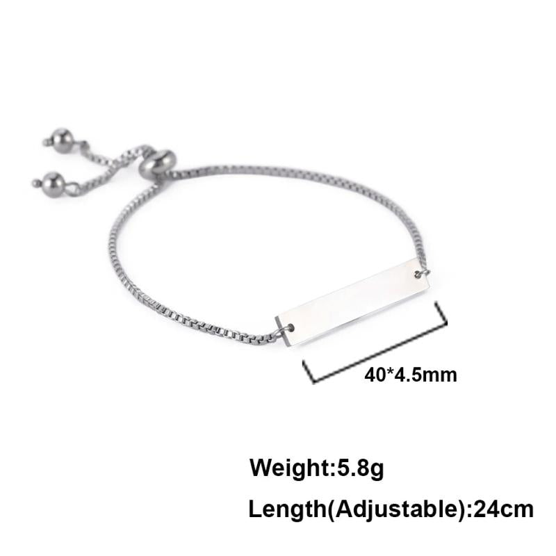 Sipuris Personalized Stainless Steel Name Engraved Bracelet For Women