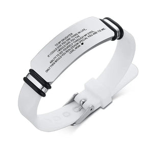 Engraved TO MY Daughter LOVE Mom Silicone Bracelet
