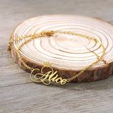 Personalized Name Bracelets Stainless Steel Charm Crown Bracelet Bangle